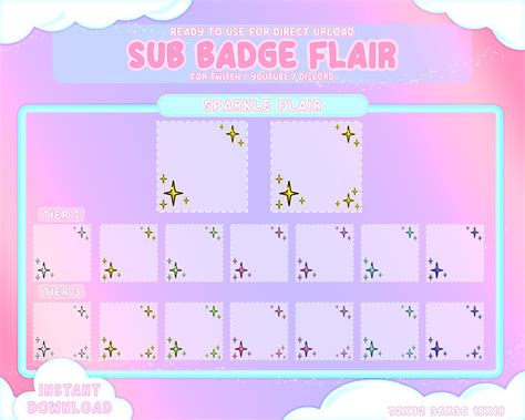 Sparkle Twitch Sub Badge Flair Bit Badges Streamer Etsy