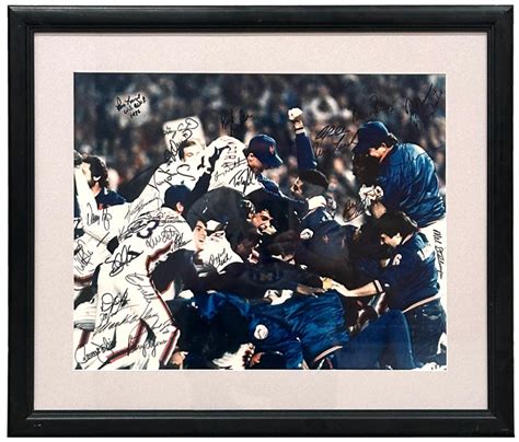 Mets 1986 World Series Champions Custom Framed Photo Team Signed By 31