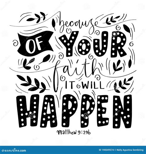 Bible Quote Because Of Your Faith It Will Happen Stock Illustration