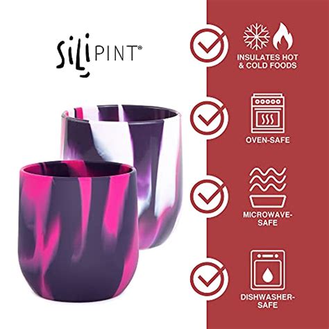 Silipint Silicone Unbreakable Wine Glasses Dishwasher Safe Stemless