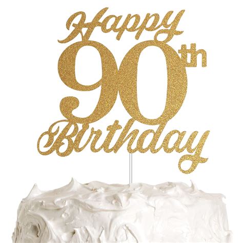 Buy Happy 90th Birthday Cake Topper, 90th Birthday Cake Topper, 90th ...