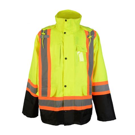 Hi Vis Safety Workwear Winter Cycling Reflective Jacket With High