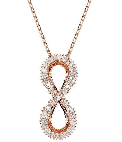 Swarovski Hyperbola Infinity Rose Gold Crystal Short Pendant Necklace Dillards