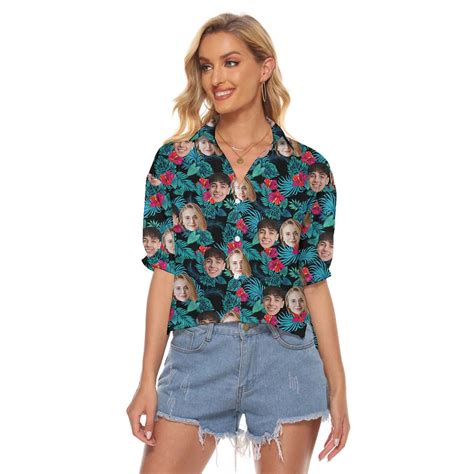 Custom Tropical Women Crop Top With Face Vinco Hawaiian Shirts