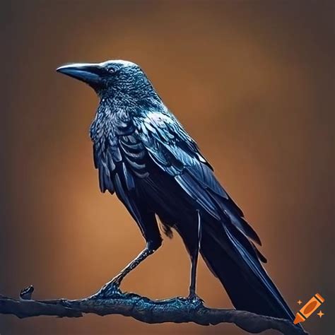 Digital Art Of A Crow On A Branch On Craiyon