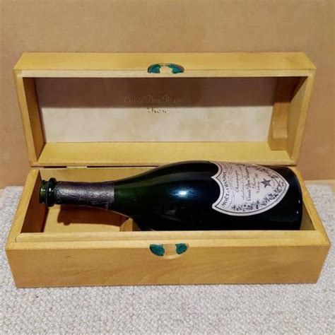 Vintage 1982 Cuvee Dom Perignon Rose Champagne EMPTY Bottle Wooden