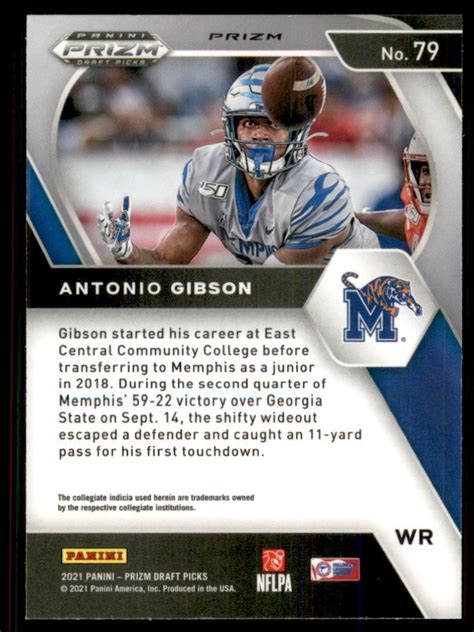 Panini Prizm Draft Picks Prizms Green Wave Antonio Gibson Ebay