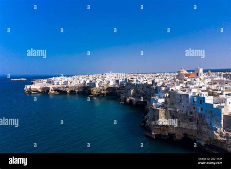 Aerial View Of Polignano A Mare Puglia Southern Italy Italy Stock