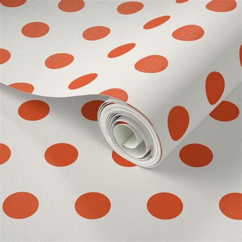 Orange Polka Dots Wallpaper | Spoonflower