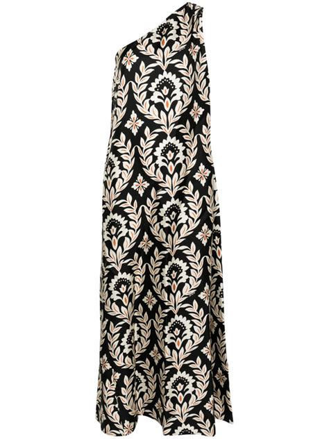 La Doublej Floral Print Silk Maxi Dress Farfetch