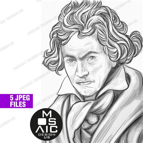 Beethoven Coloring Pages Ludwig Van Beethoven Drawing Music Etsy