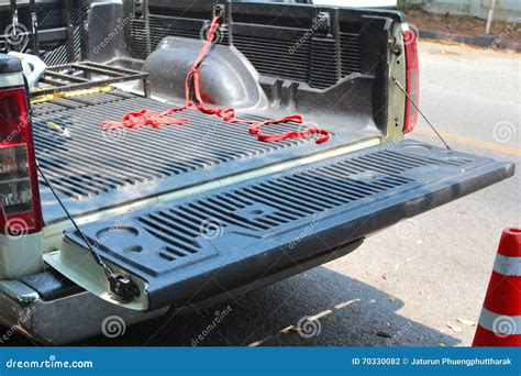 Open The Tailgate At A Pickup Car Stock Photo Image Of Metal