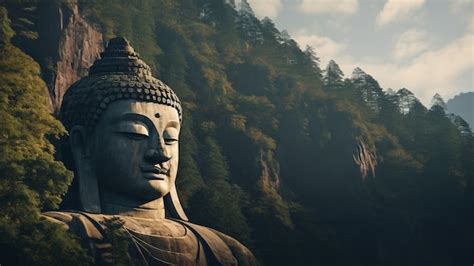 Free Photo | Buddha statue carved in mountain