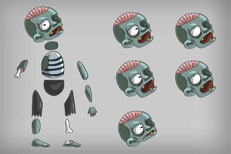 2d Game Zombie Character Free Sprite Pack 1