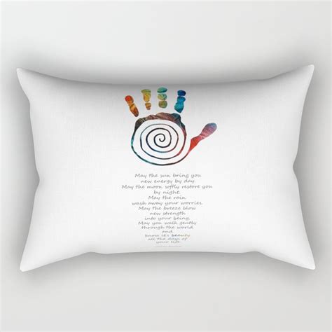 Native American Blessing Art Healing Hand Symbol Sharon Cummings Rectangular Pillow By