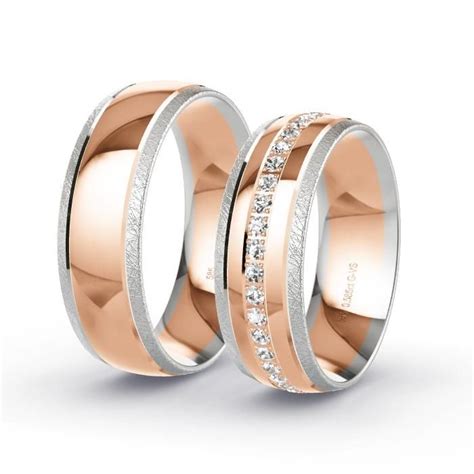 Trauringe Rosegold Weissgold Ct Diamanten Modell N