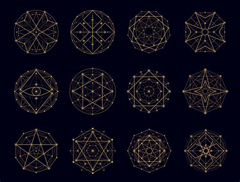 Sacred geometry esoteric, magic, alchemy symbols 16143074 Vector Art at ...