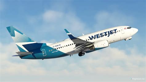 Westjet C Gwjo Pmdg 737 700 For Microsoft Flight Simulator Msfs