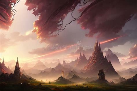 Beautiful Anime Scenes Manga Battlefield Illustration Mountains