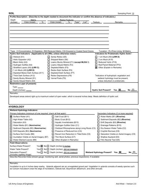 Fillable Wetland Determination Data Form Printable Forms Free Online