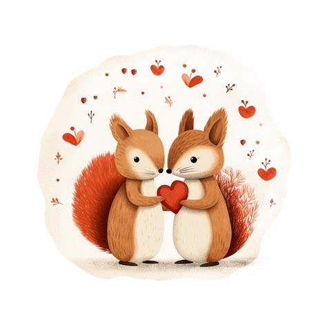 Premium AI Image There Are Two Squirrels Holding A Heart In Their