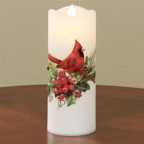 Christmas Cardinal Led Flameless Candle