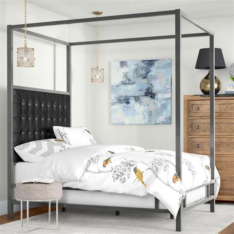 Willa Arlo Interiors Alek Upholstered Canopy Bed And Reviews Wayfair