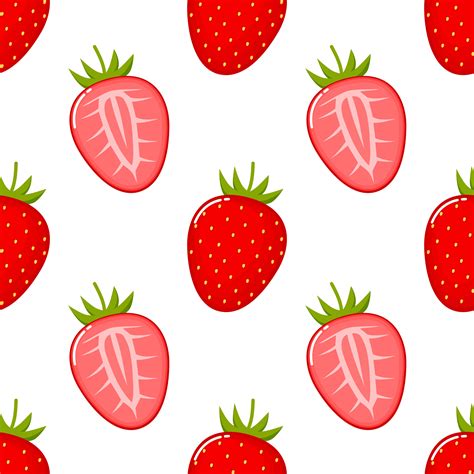 Strawberry Fruit Seamless Pattern 691975 Vector Art At Vecteezy