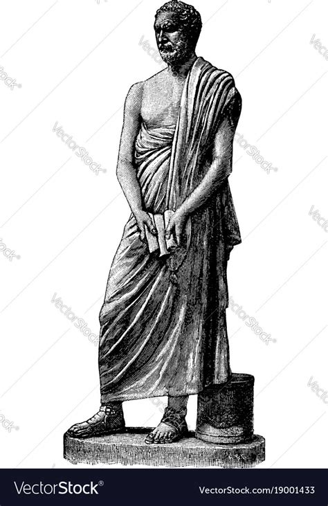 Sculpture Of Demosthenes Vintage Royalty Free Vector Image