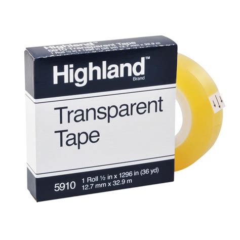 Knowledge Tree 3m Highland Transparent Light Duty Tape 36 Yd Length