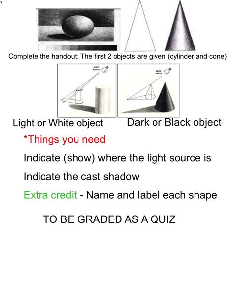 Instructions and examples for a quiz on value for Studio Art Studio Art ...