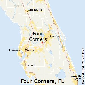 Four Corners Florida Map | Blank Map