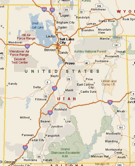 State of Utah Map.