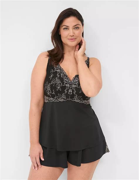 Romantic Lace Trim Cami Short Set 1 Lanebryant