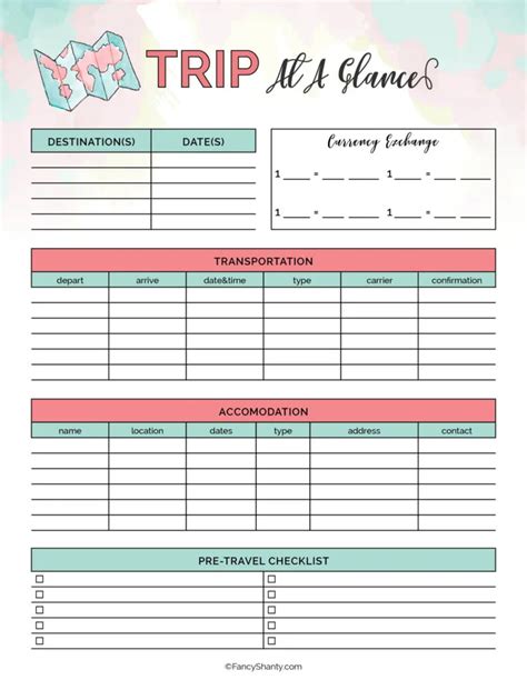 Free Printable Travel Planner Tips For An Unforgettable Vacation