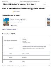 Phar Exam Pdf Pm Phar Medical Terminology Umn