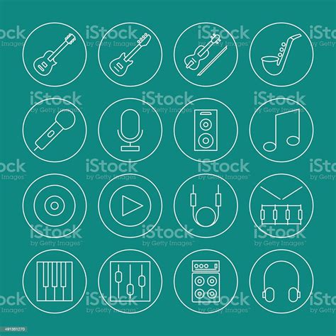 Music Icons Set Stock Illustration Download Image Now Cabinet