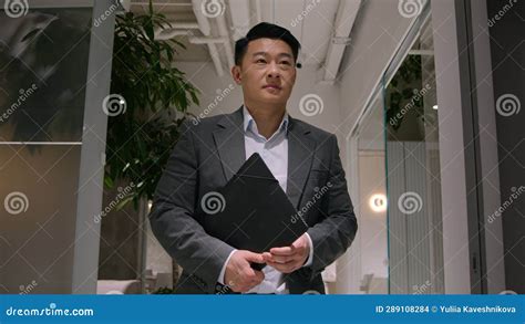 Asian Middle Aged Korean Businessman Adult Chinese Ethnicity Man Hold