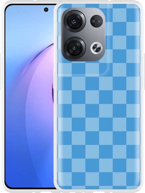 Cazy Hoesje Geschikt Voor Oppo Reno8 Pro Blauw Dambordpatroon Bol