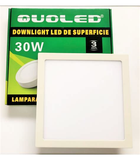 Downlight W Cuadrado Blanco De Superficie