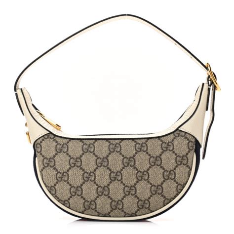 Gucci Gg Supreme Monogram Textured Dollar Calfskin Web Mini Ophidia