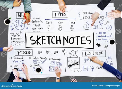 Sketch Notes Creative Drawing Design Graphic Concept Stock Image