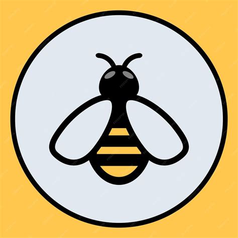 Premium Vector Bee Icon Symbolic Silhouette Of The Honey Bee Sign