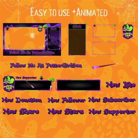 Twitch Halloween Overlay Halloween Witch Twitch Overlay With Bonus