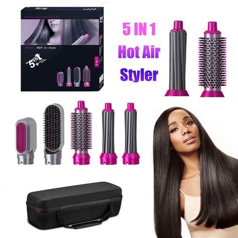 Hair Dryer 5 In 1 Electric Hair Comb Negative Ion Straightener Brush Blow Dryer Air Comb