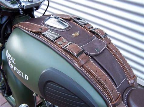 MCJ TANK COVER IN LEATHER / ROYAL ENFIELD ACCESORIES BY MCJ