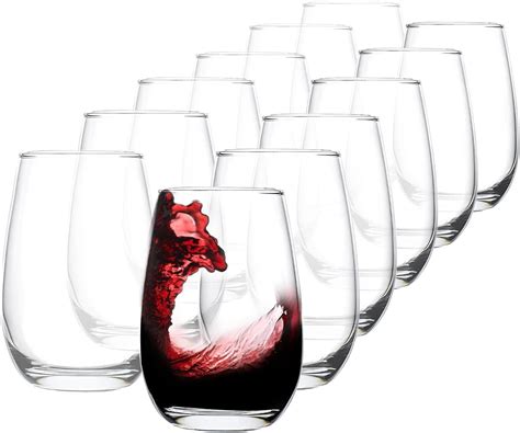 Amazon Basics Campton Stemless Wine Glasses 19 Ounce Set Of 6 Clear Wine Glasses