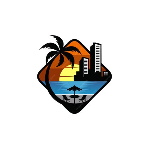 Premium Vector | Beach City logo design Vector template