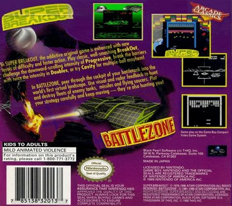 Arcade Classics Super Breakout Battlezone Boxarts For Nintendo Game