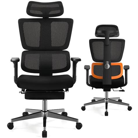 Comhoma High Back Ergonomic Mesh Office Task Chair With Footrest Black